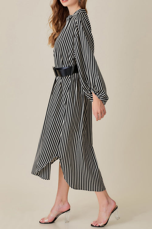 Naila Striped Belted Dress
