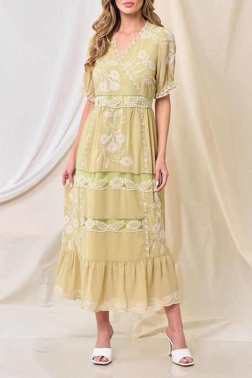 Kamilah Embroidery Chiffon Dress