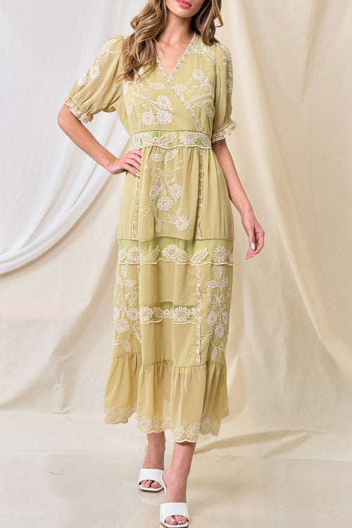 Kamilah Embroidery Chiffon Dress