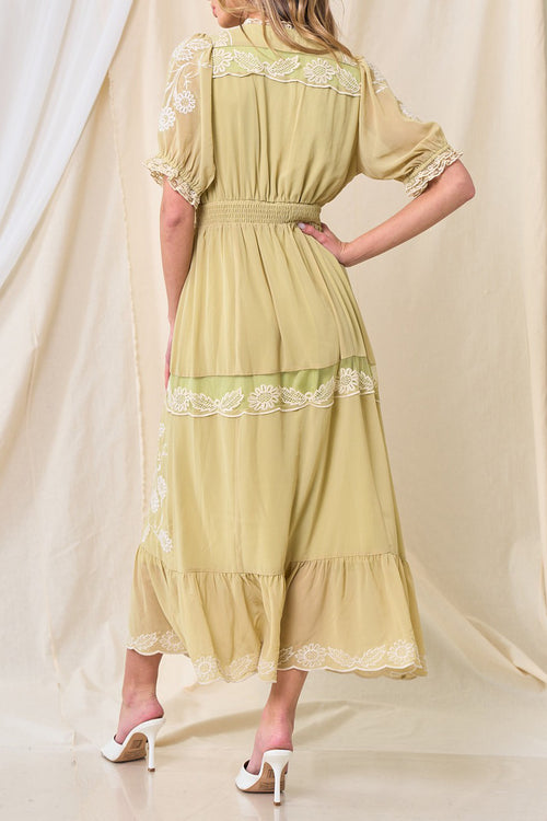 Kamilah Embroidery Chiffon Dress