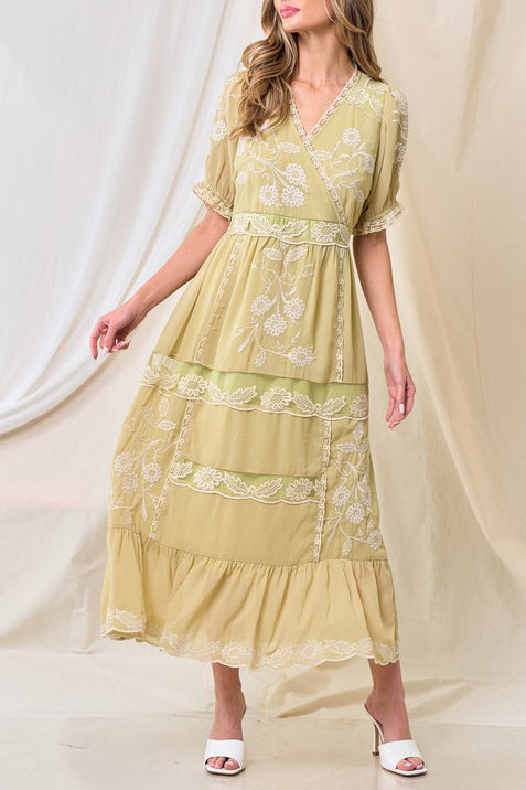 Kamilah Embroidery Chiffon Dress