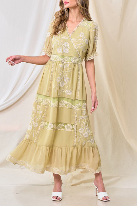 Kamilah Embroidery Chiffon Dress