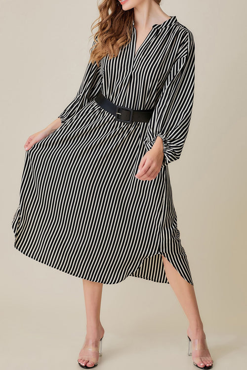 Naila Striped Belted Dress