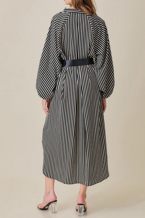 Naila Striped Belted Dress