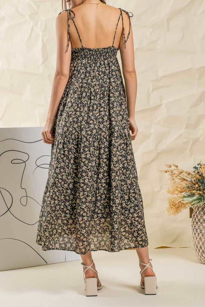 Isra Spaghetti Tie Maxi Dress