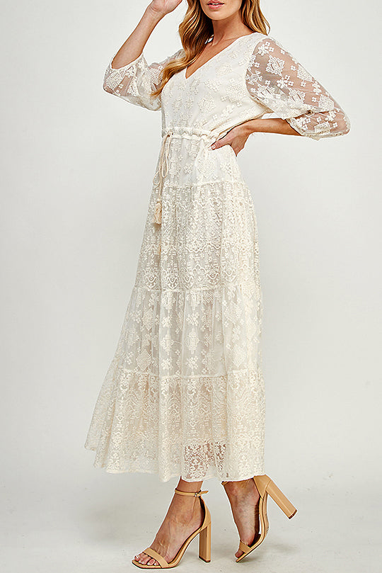 Modest lace maxi outlet dress