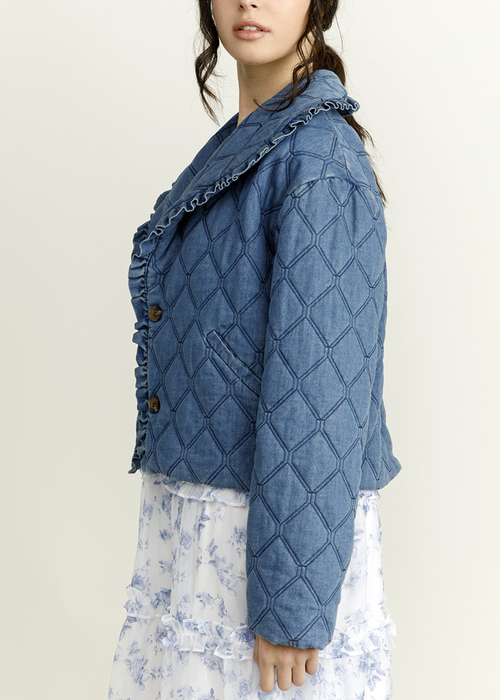 Aya Ruffle Denim Jacket