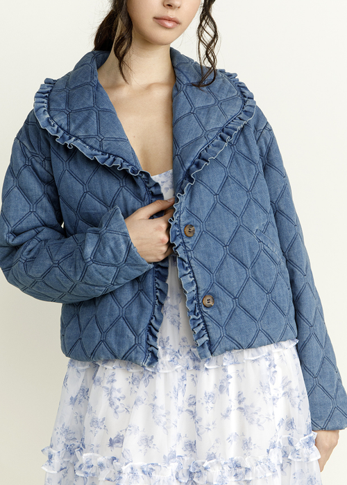 Aya Ruffle Denim Jacket