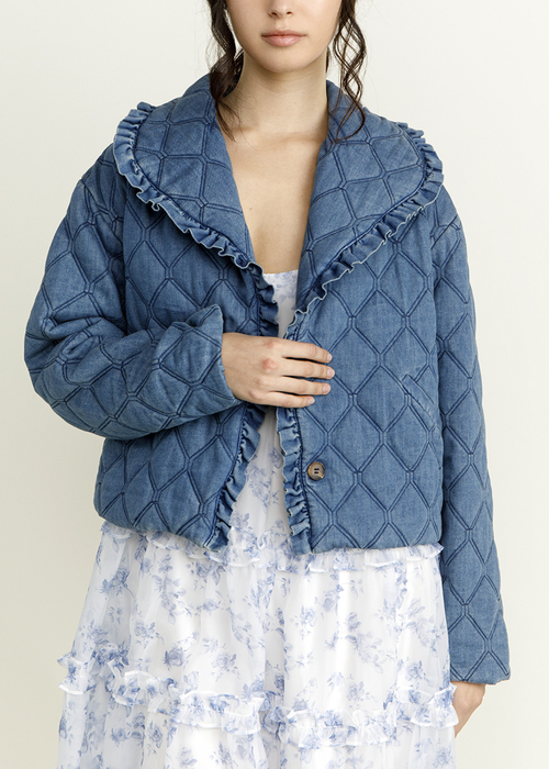 Aya Ruffle Denim Jacket