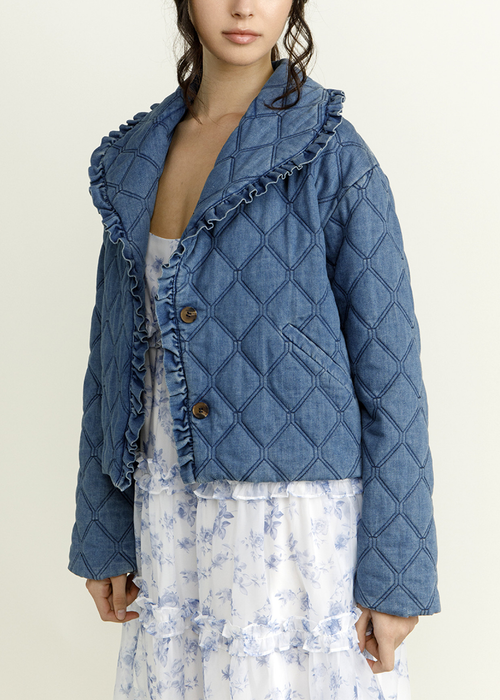 Aya Ruffle Denim Jacket