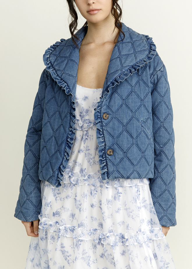 Aya Ruffle Denim Jacket