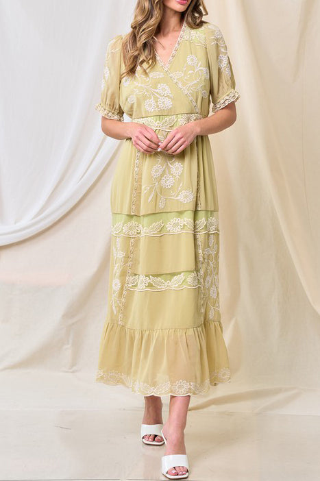 Kamilah Embroidery Chiffon Dress